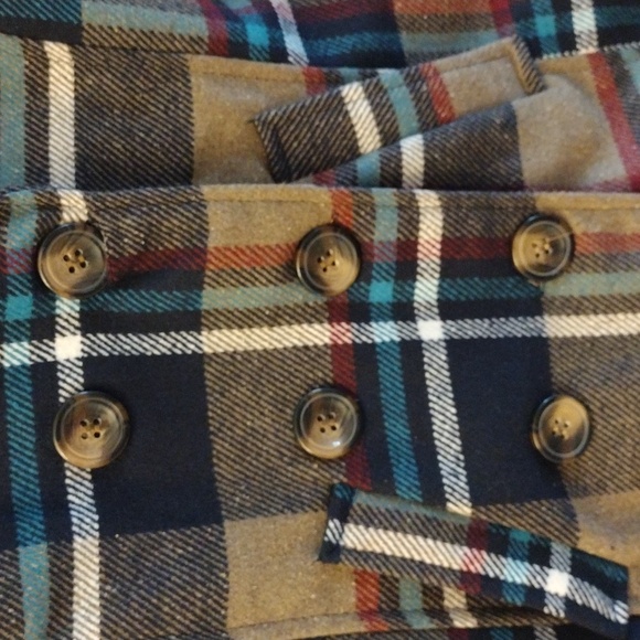 Me Jane Women's Plaid Peacoat Multi Color, Size XS - Picture 5 of 15